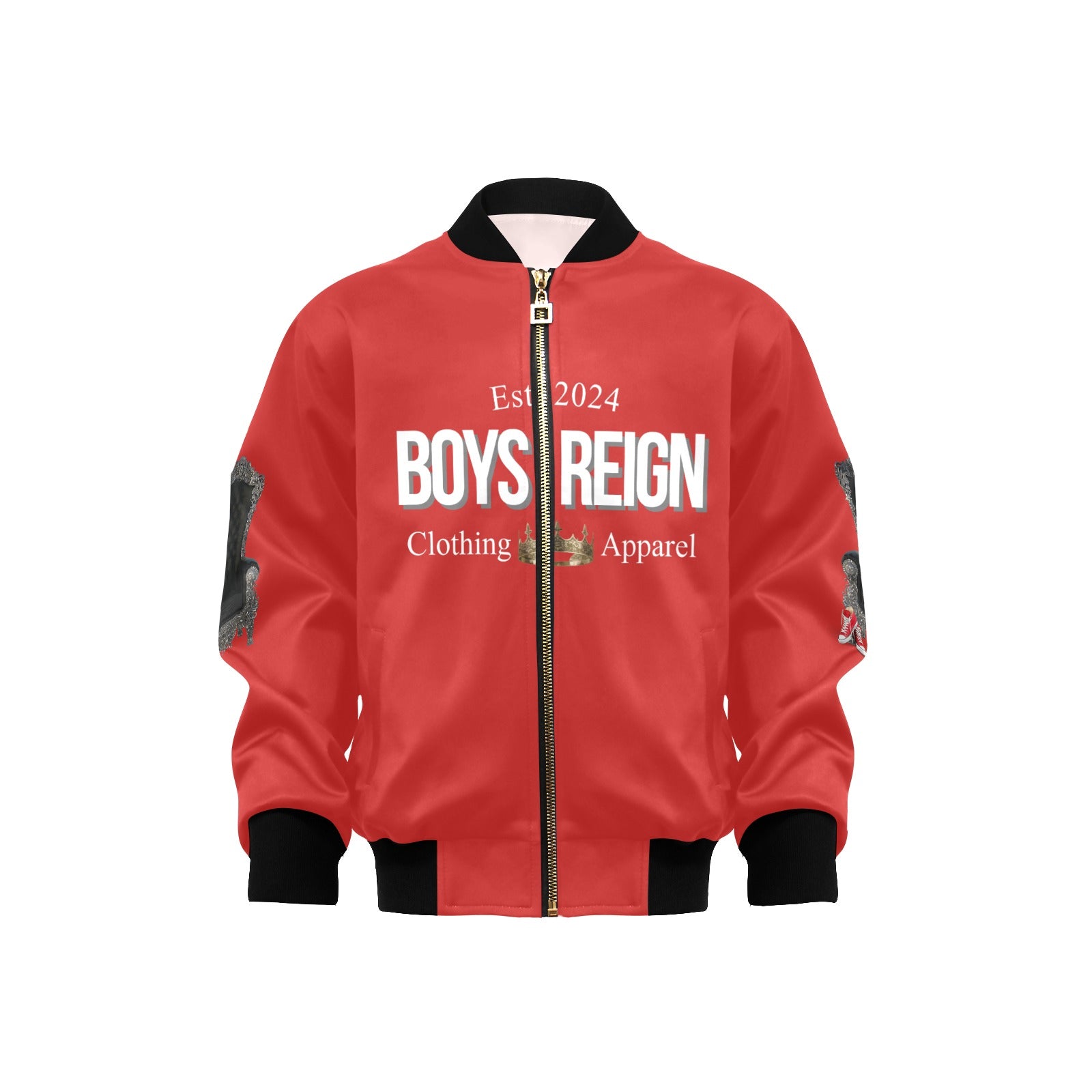 Boys Reign Bomber Jacket  With Pockets - Boys Reign