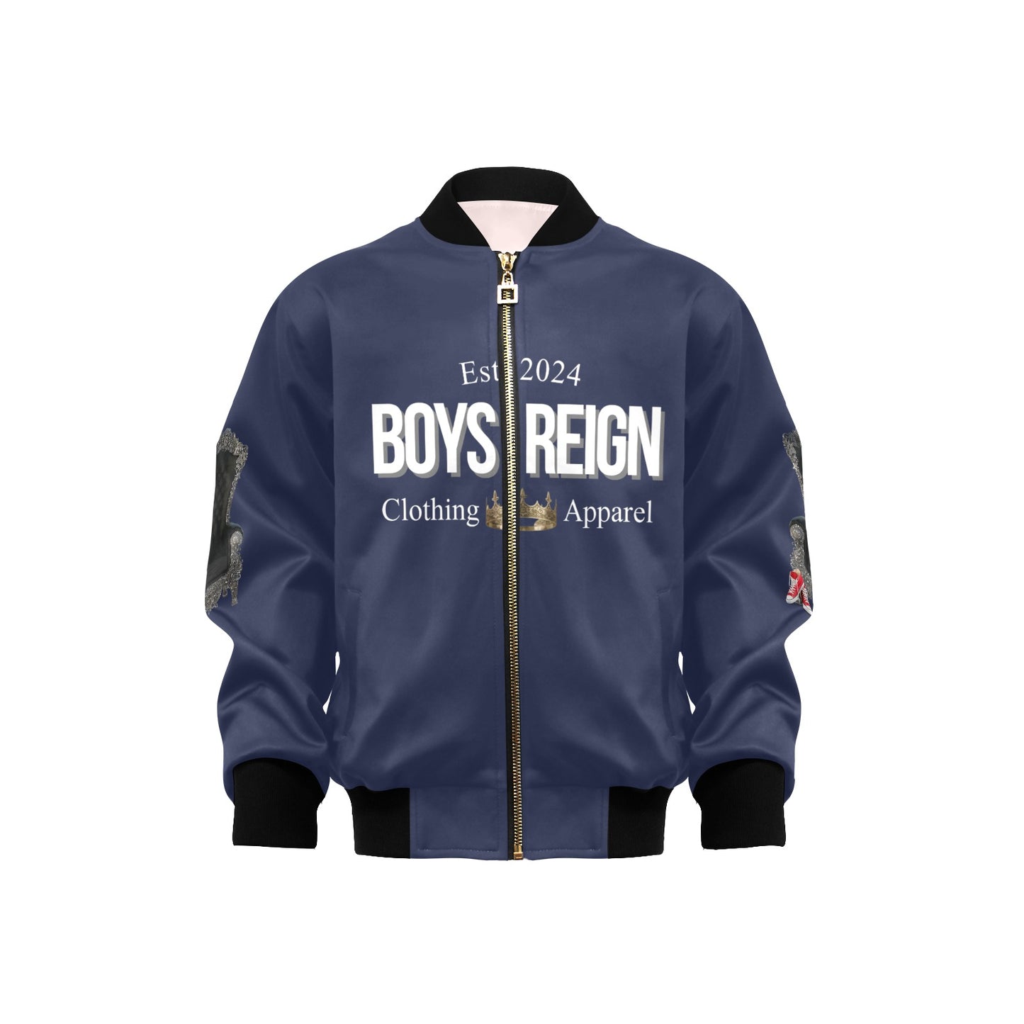Boys Reign Bomber Jacket  With Pockets - Boys Reign