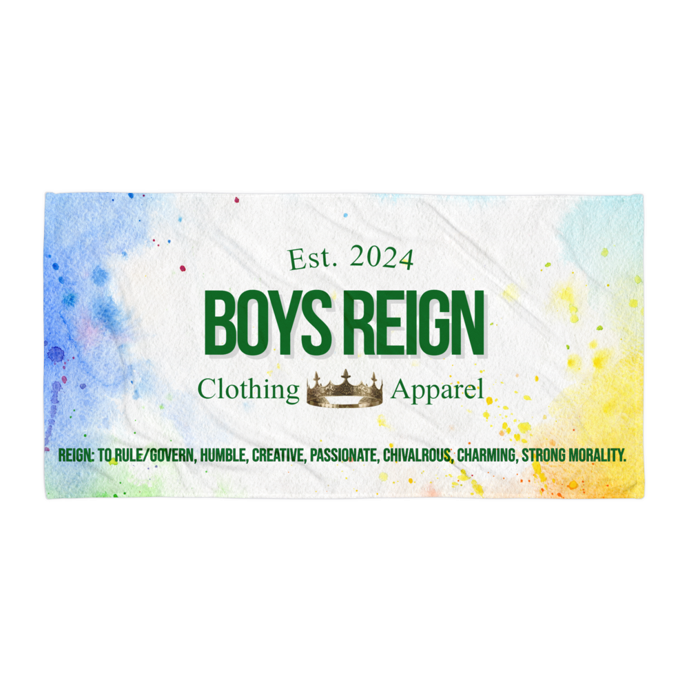 Boys Reign Classic  Green/ Colorsplash Towel - Boys Reign