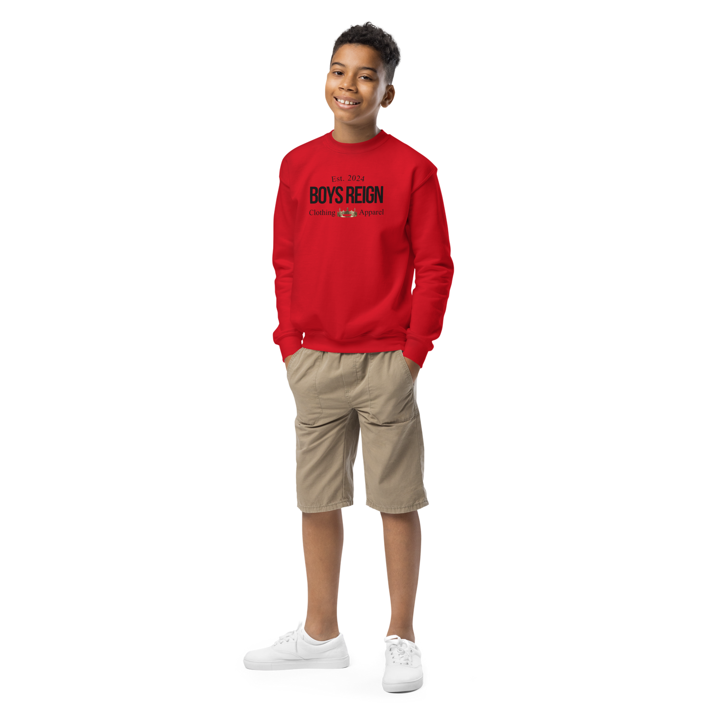 Boys Reign Classic Black Crewneck Sweatshirt - Boys Reign