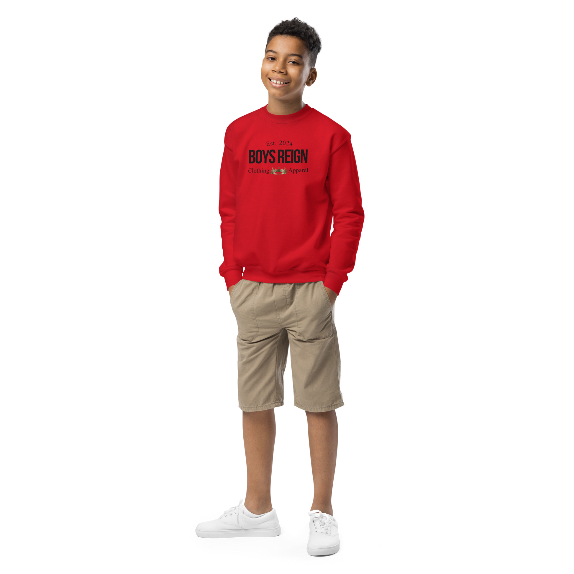 Boys Reign Classic Black Crewneck Sweatshirt - Boys Reign