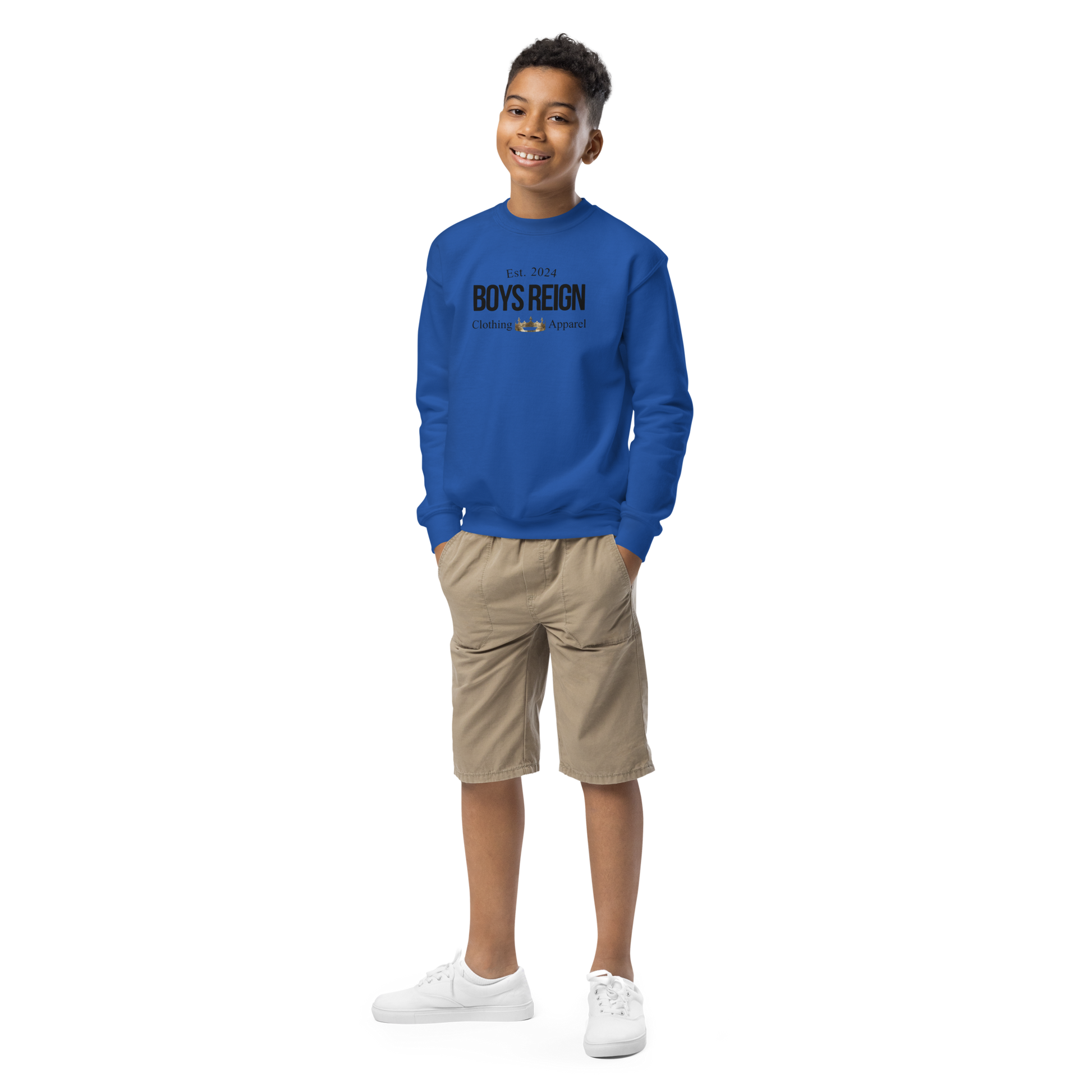 Boys Reign Classic Black Crewneck Sweatshirt - Boys Reign