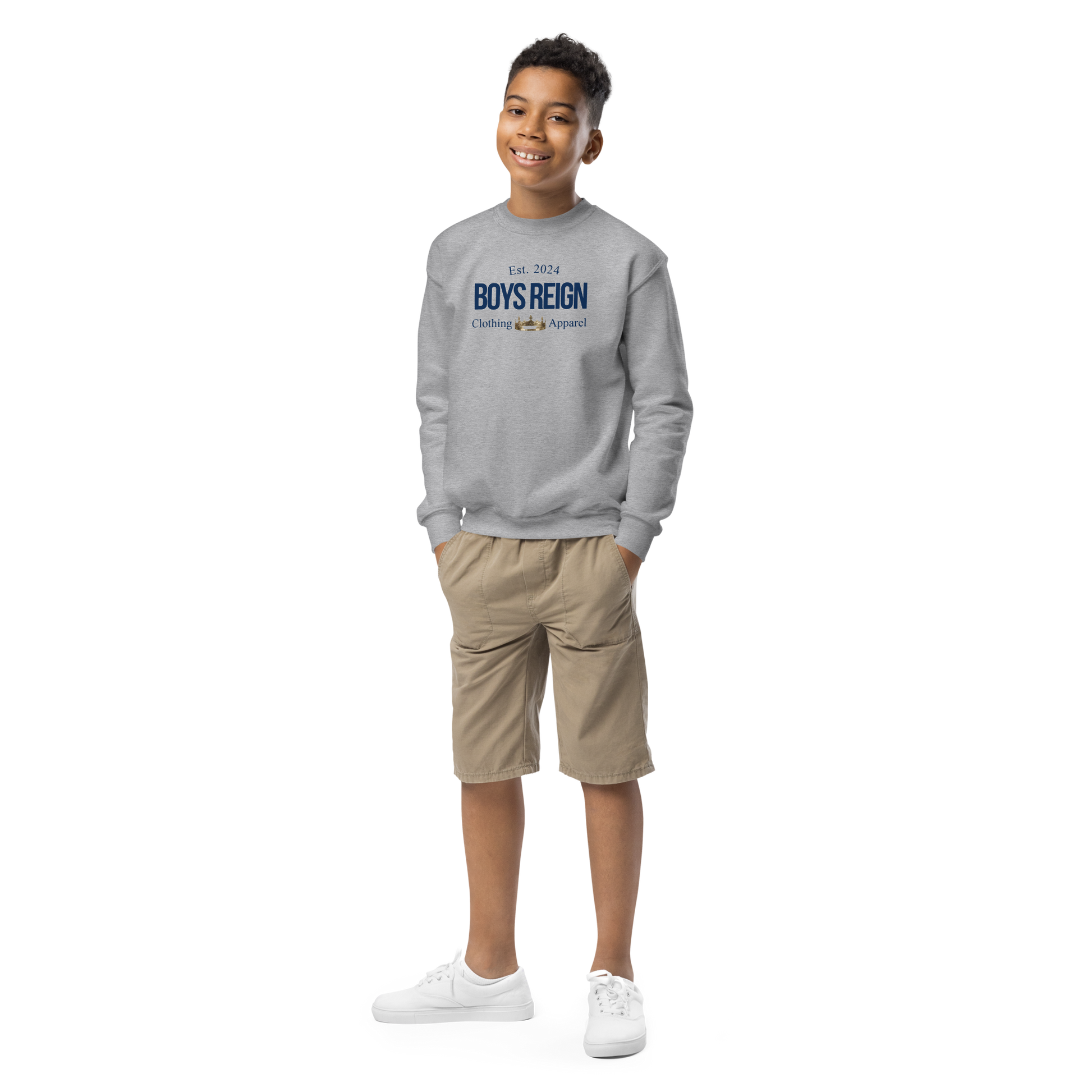 Boys Reign Classic Blue Crewneck Sweatshirt - Boys Reign