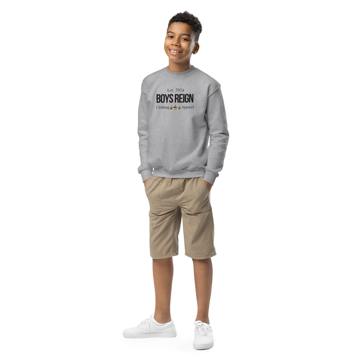 Boys Reign Classic Black Crewneck Sweatshirt - Boys Reign