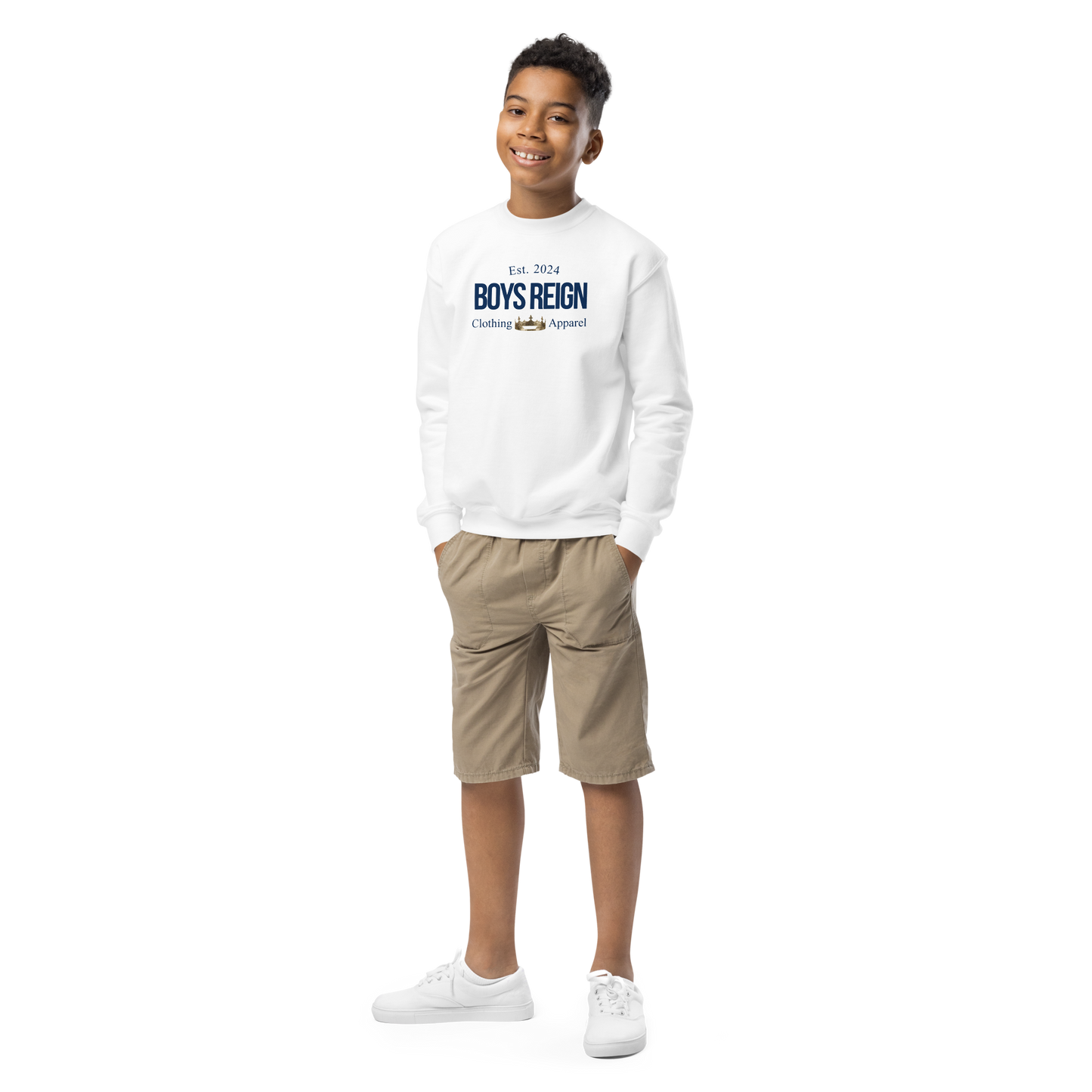 Boys Reign Classic Blue Crewneck Sweatshirt - Boys Reign