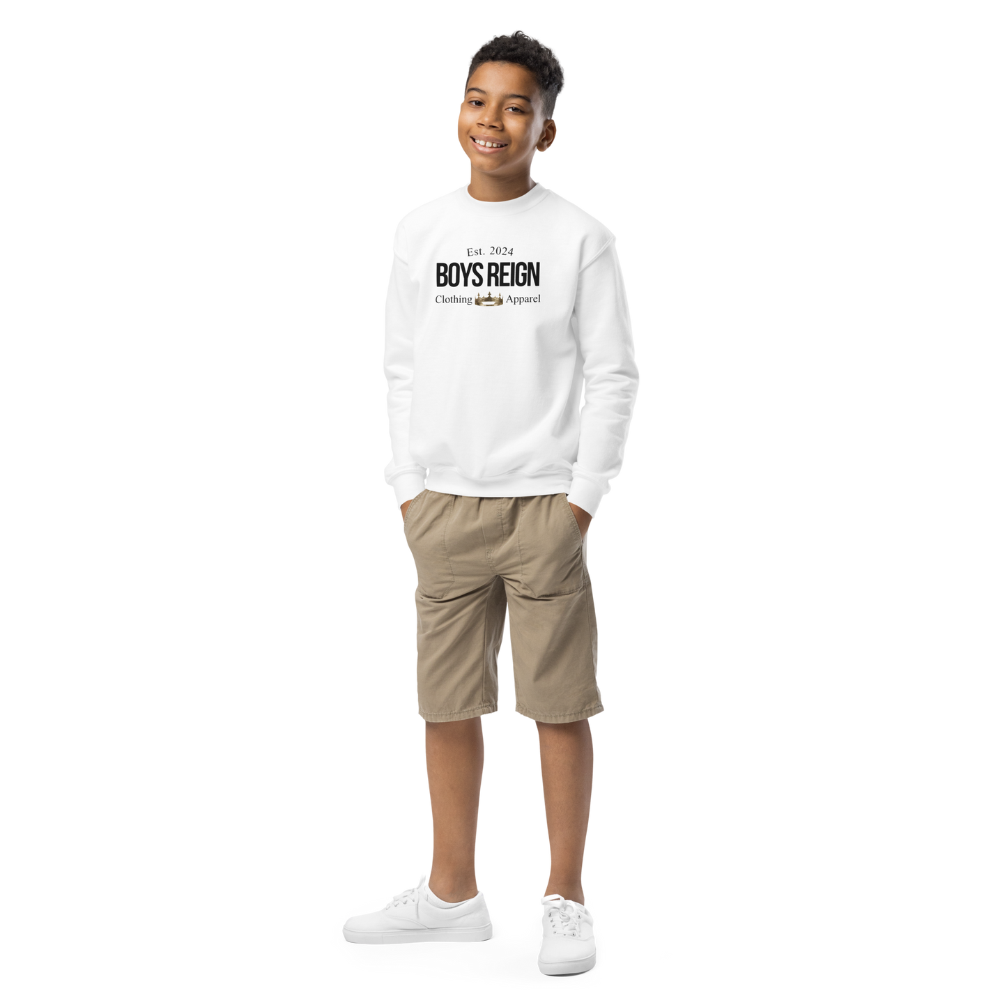 Boys Reign Classic Black Crewneck Sweatshirt - Boys Reign