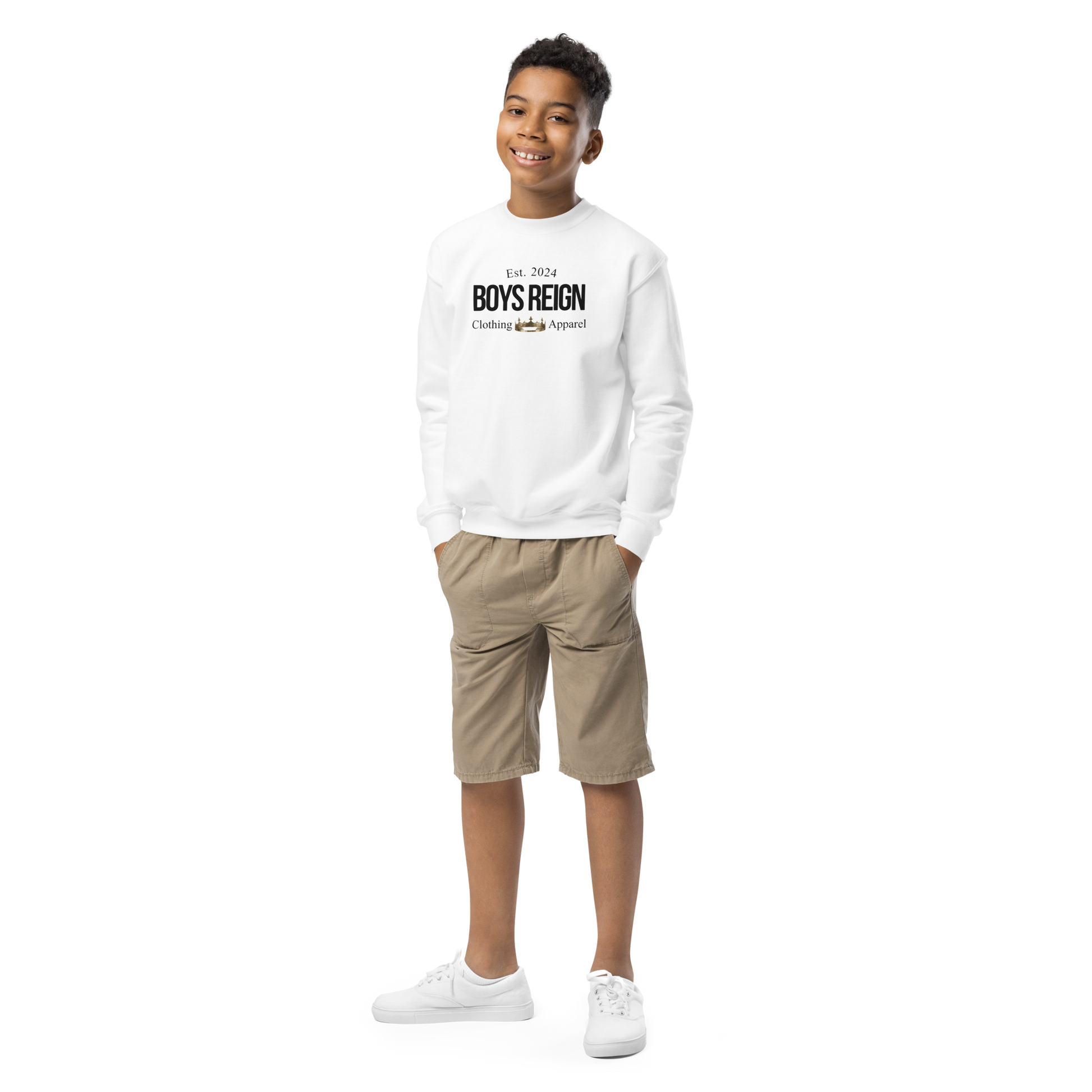 Boys Reign Classic Black Crewneck Sweatshirt - Boys Reign